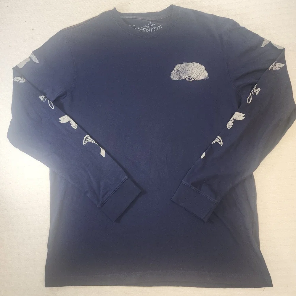 Howler Bros Mens Navy Blue Mushroom Graphic Long Sleeve T-Shirt Size M NWT
